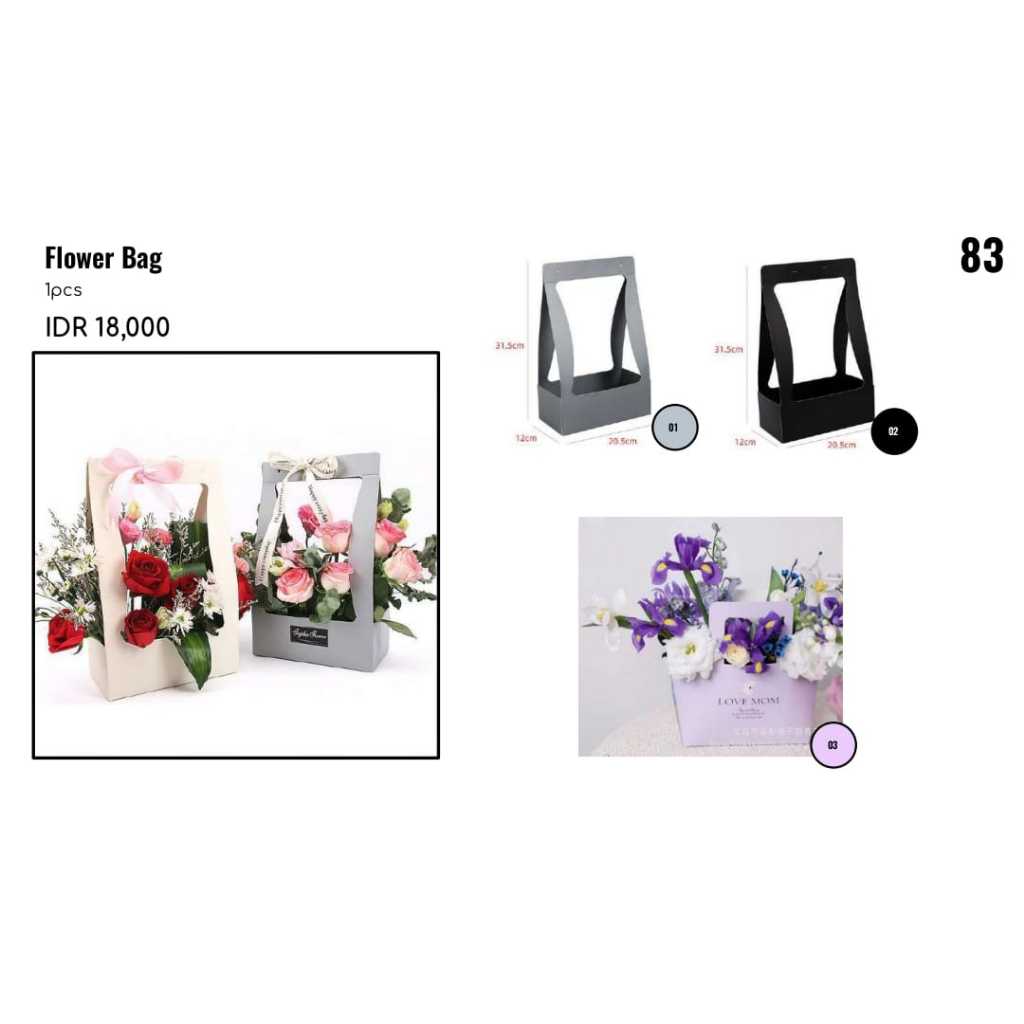 

MY Supplies - Flower Supply Flower Bag Tas Bunga Kotak Bunga Buket Love Mom Hitam Putih