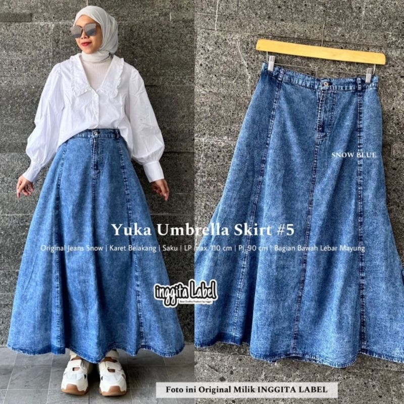 YUKA UMBRELLA SKIRT #5 INGGITA LABEL/ ROK JEANS UMBRELLA