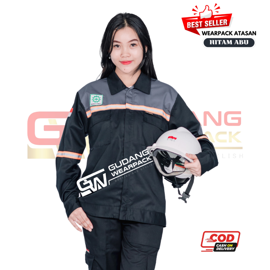 Wearpack Atasan Warna Hitam Abu (baju kerja) - gudang wearpack