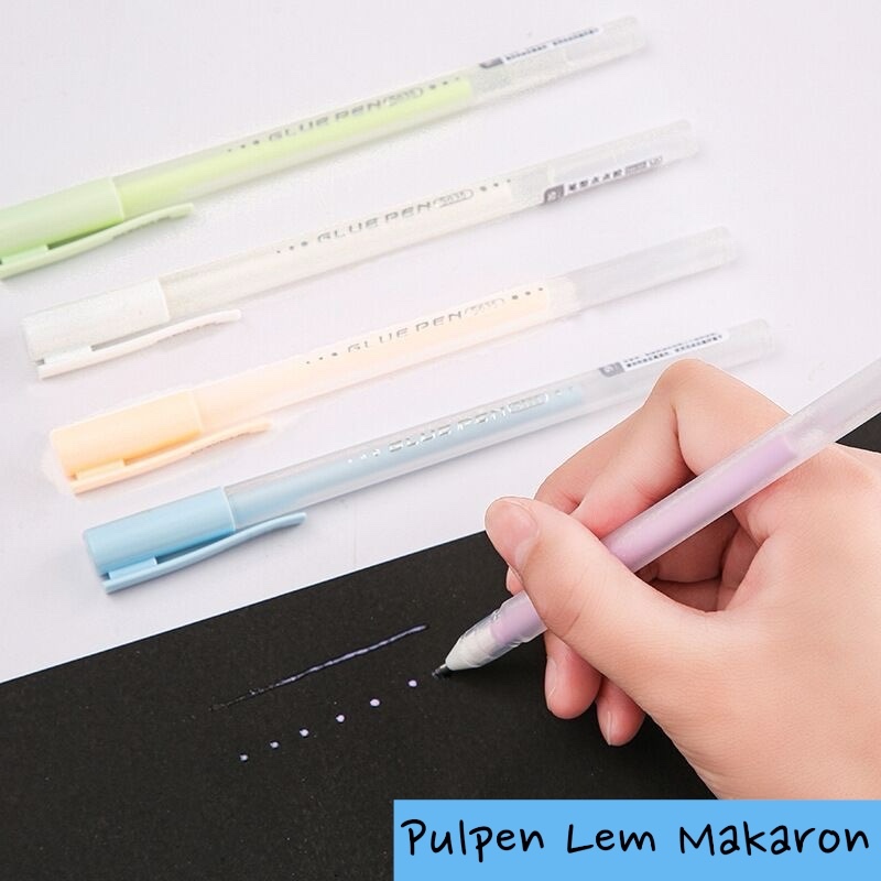 

Pulpen Lem Kertas Makaron Pastel warna warni cepat kering anti bocor Cair Glue Pen Colour Liquid Glue Pen Bolpoin Lem Kertas