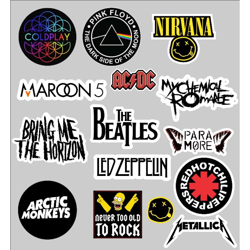 

STICKER PACK - 15pcs BAND - STICKER AESTHETIC HELM, LAPTOP, AKSESORIS HP, ANTI AIR DAN MOTIF.