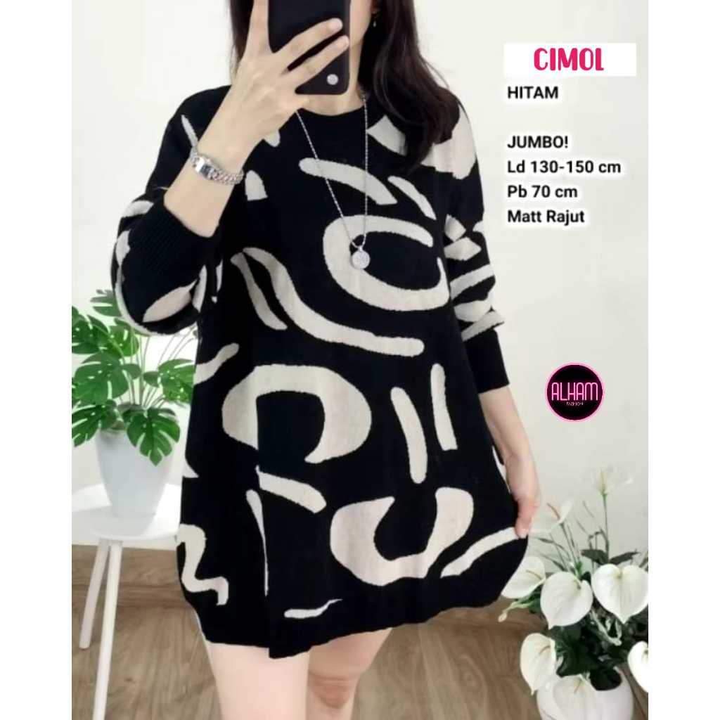 BLOUSE RAJUT OVERSIZE WANITA LD 130 MOTIF TERBARU PAKAIAN WANITA BAJU ATASAN LENGAN PANJANG