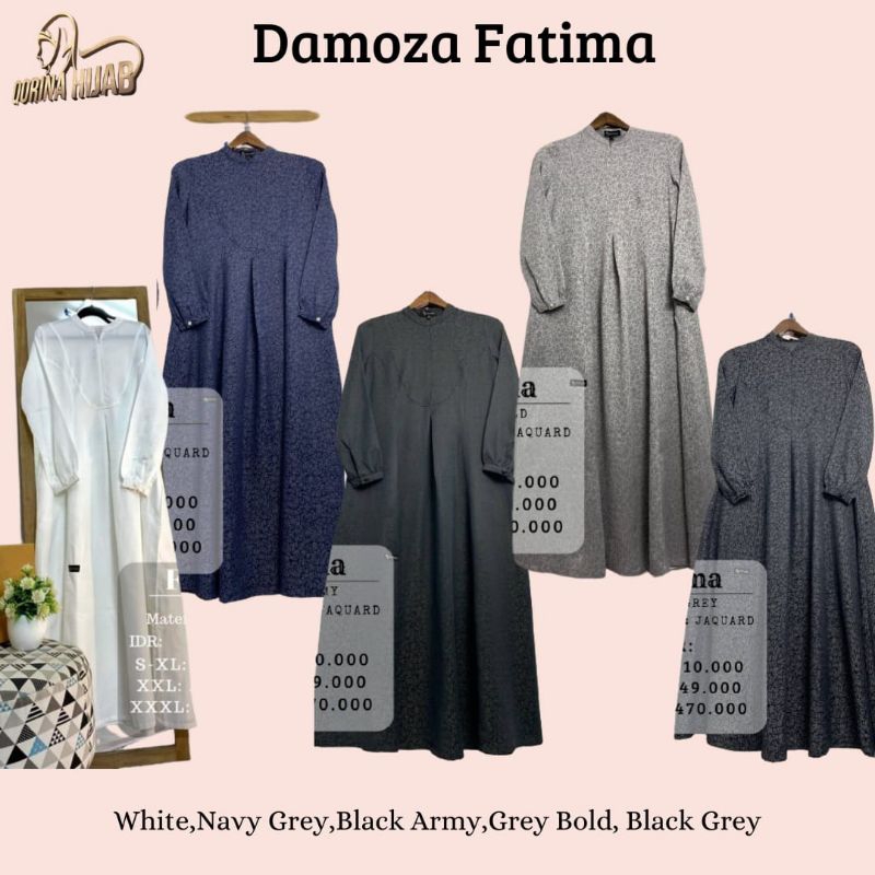 Damoza Fatima/ Gamis manasik /Gamis hitam / Gamis putih / Gamis kondangan / Gamis pesta