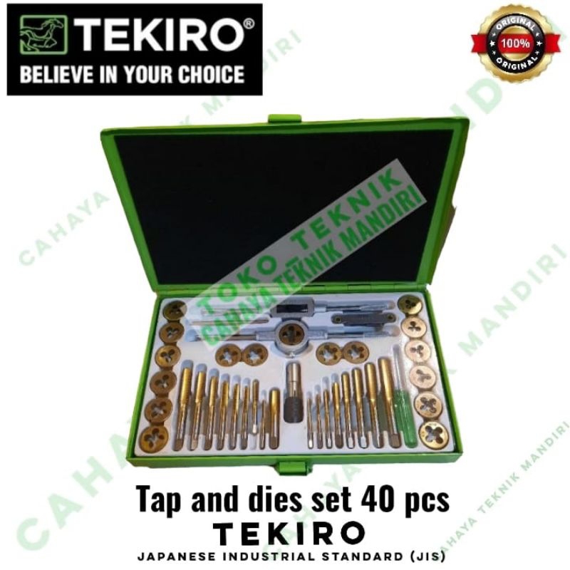 Hand tap and senai set 40 pcs TEKIRO GT-TD1726 alat senai dan tap ulir baut