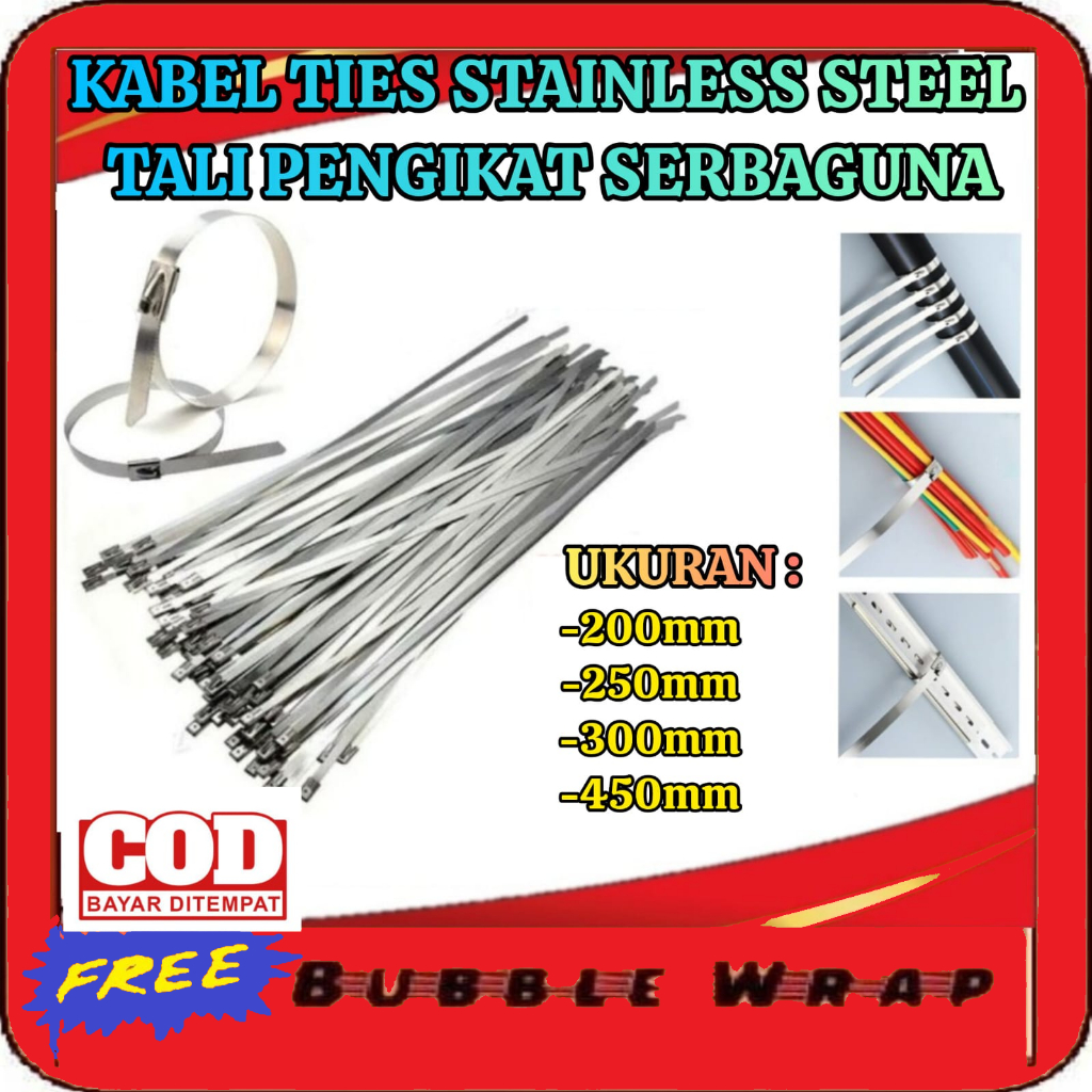 

Kabel Ties Stainless Pengikat Stainless 20 25 30 45 cm Knalpot Motor Mobil Anti Karat