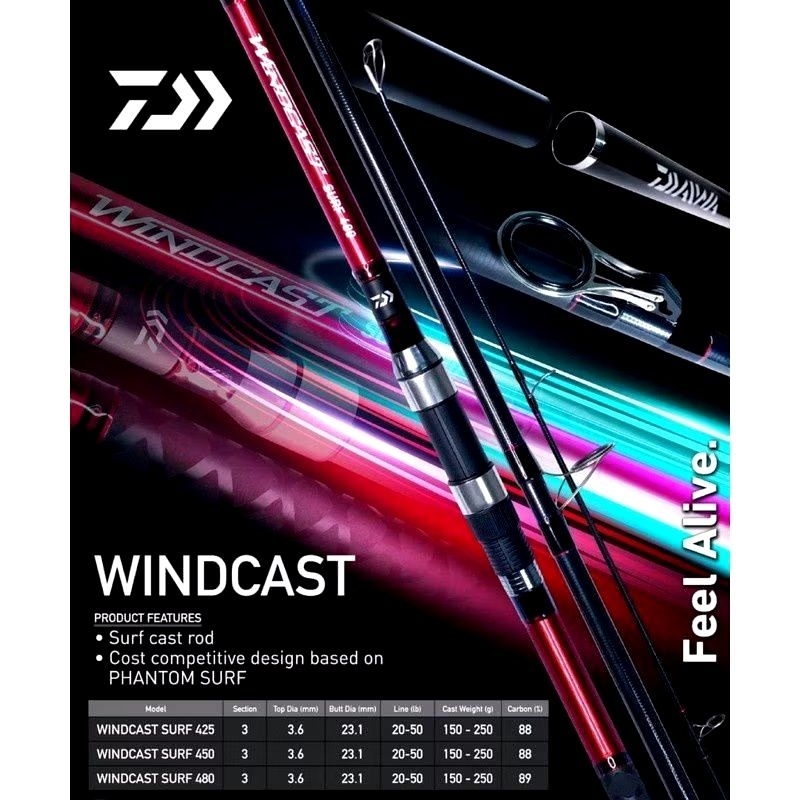 Joran Daiwa WINDCAST SURF 425 450 | Joran Pasiran | Landbase | Joran Sambung 3