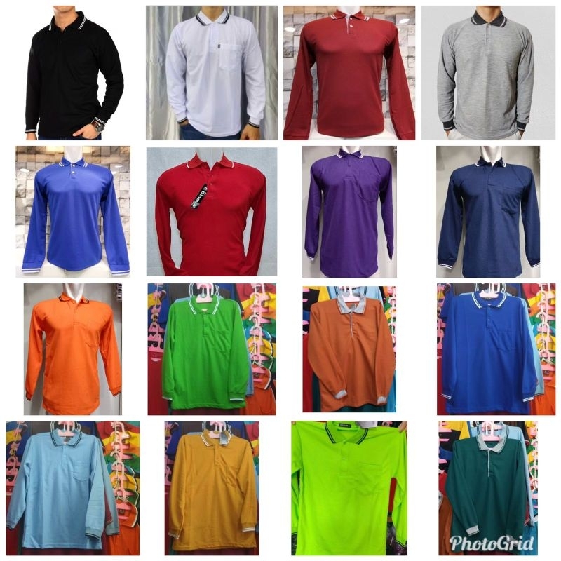 Kaos Kerah Lakos Panjang / Kaos Lengan Panjang - Kaos Kerah Lengan Panjang - Shirt Lengan Panjang - 
