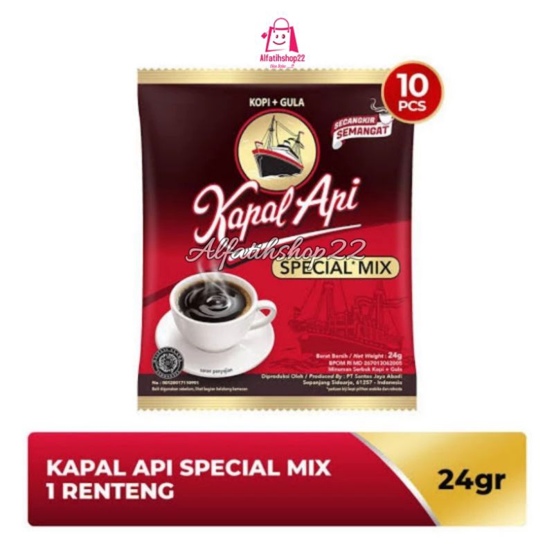 

PAKET KOPI KAPAL API SPECIAL MIX 24GR PER RENCENG ISI 10 SACHET - KOPI PLUS GULA