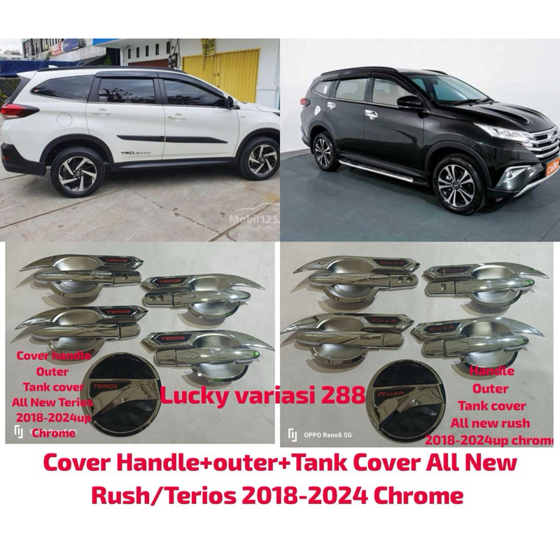 COVER HANDLE HENDEL OUTER TANK COVER ALL NEW RUSH ALL NEW TERIOS 2018-2024UP TRD GR SPORT CHROME