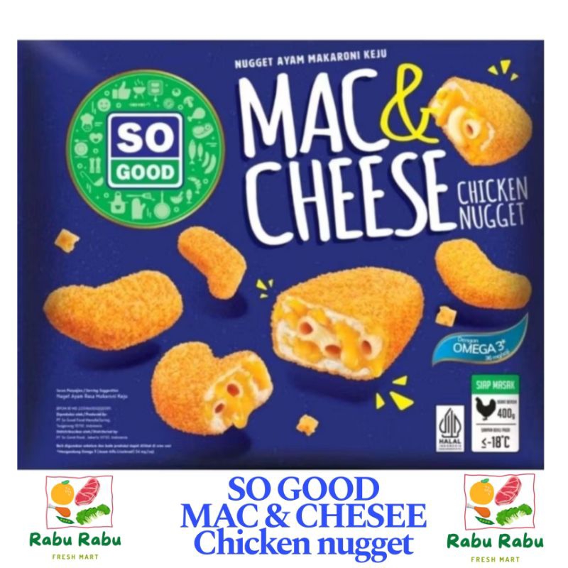 

So Good Mac and Cheese Nugget Naget 400gr enak macaroni dan keju frozen food