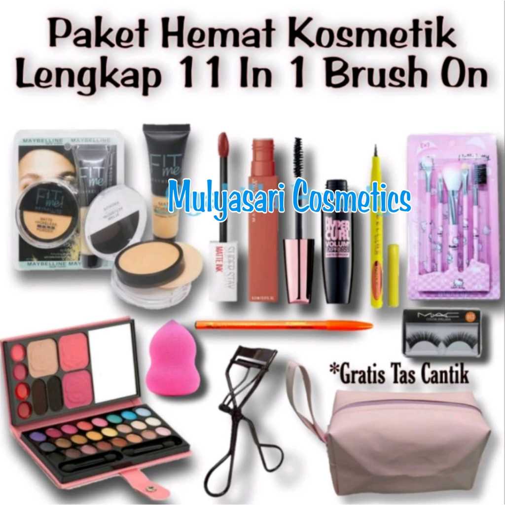 Paket Kosmetik Make Over Super Lengkap Murah / Paket Makeup Maybelline Komplit 11 in 1 / Paket Make 