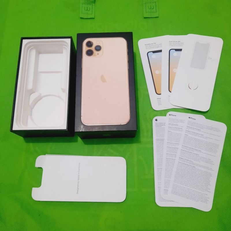 dus box iphone 11 pro original 100% copotan digimap warna gold lengkap manual box