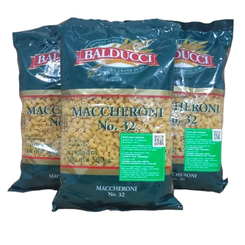 

Makaroni macaroni maccaroni maccheroni makroni pasta mentah kering Balducci impor 500 Gram (Pack)