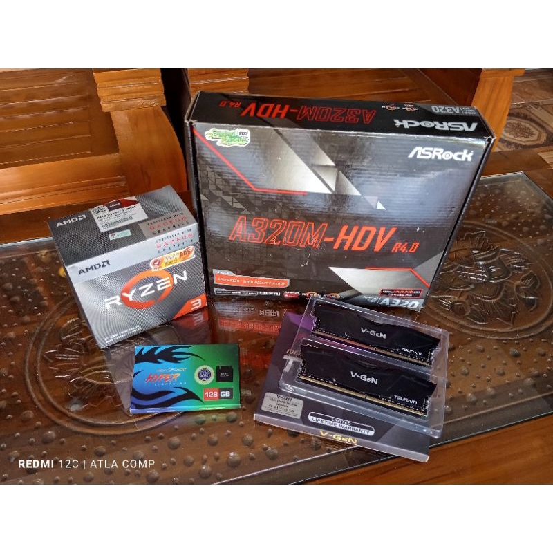 PROMO Ryzen 3 3200g + mobo a320m + ram 8gb kit + M.2 256/ 128gb