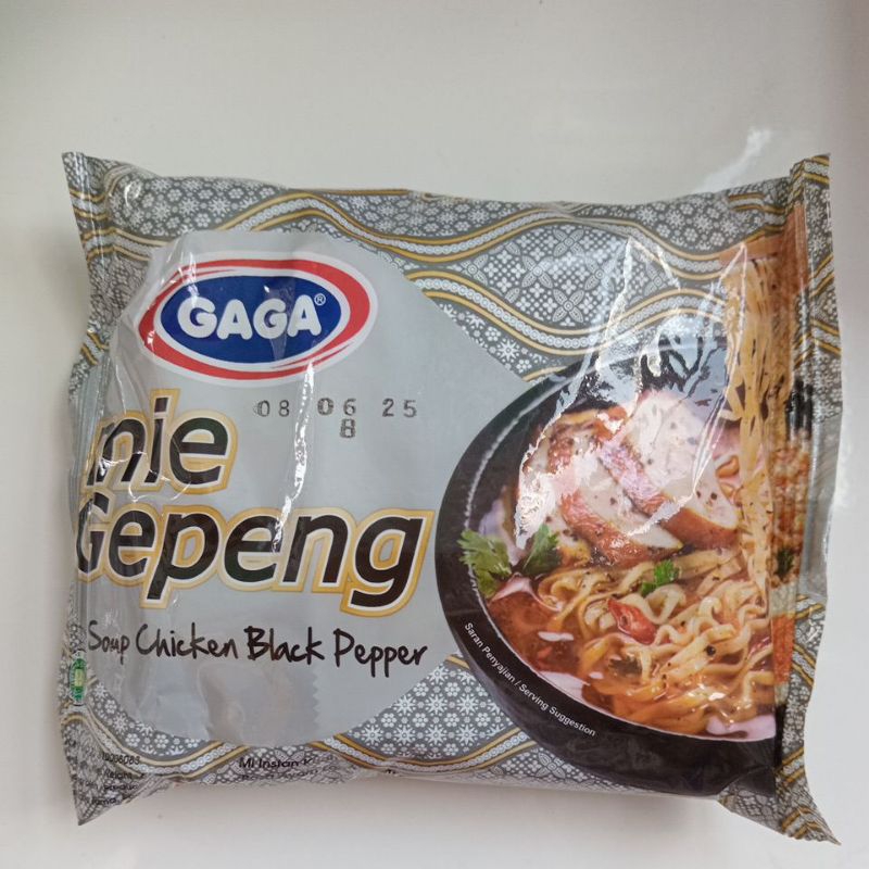 Gaga Mie Gepeng Kuah Ayam Black Pepper 5 pcs