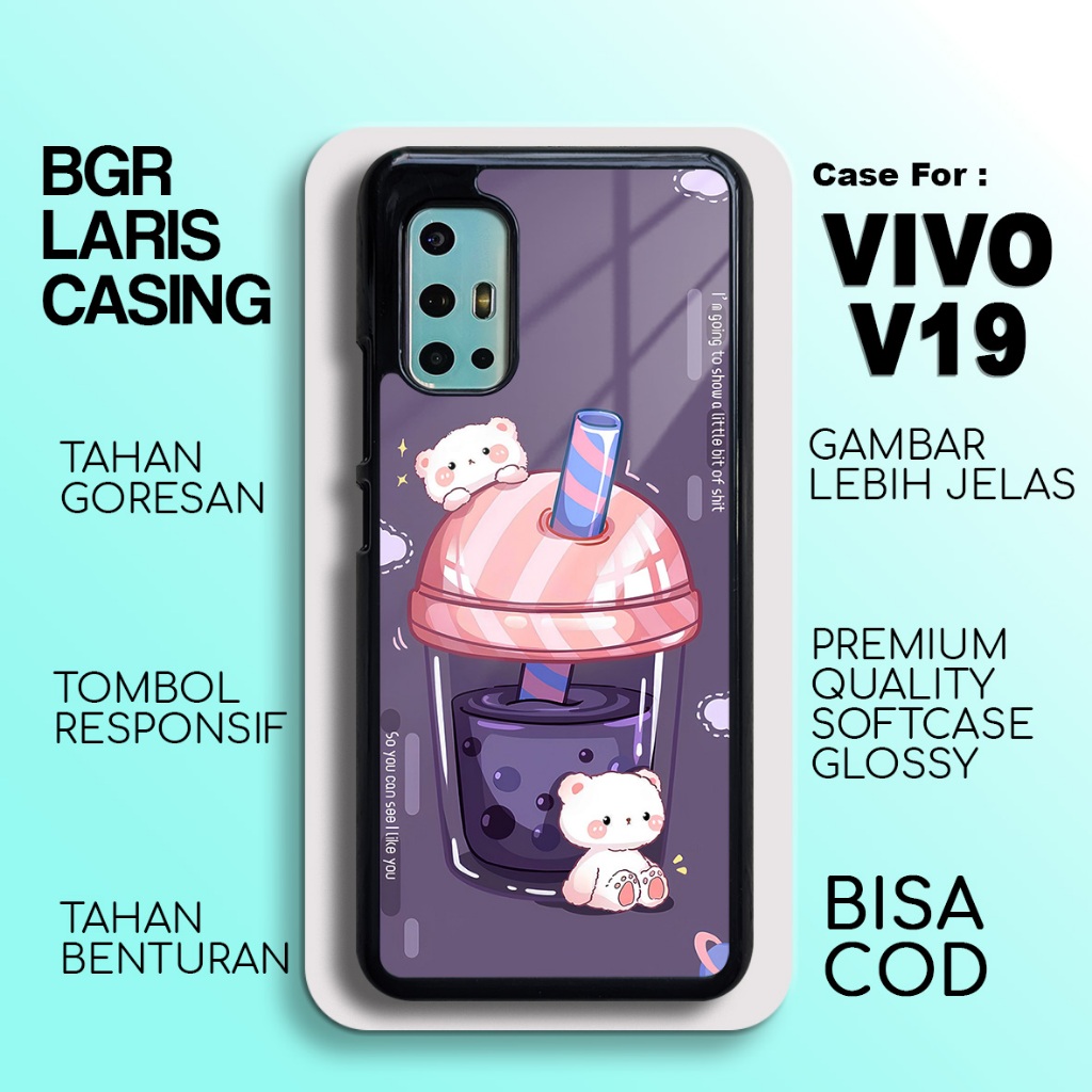 Case Vivo V19 Softcase Glossy Boba Cute Casing Vivo V19 Hardcase Glossy Kesing Vivo Terlaris Case Te