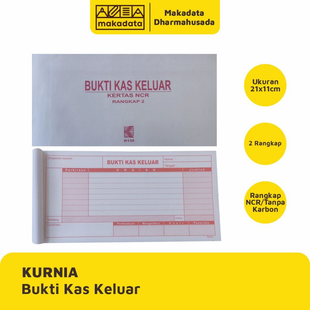 

BUKTI KAS KELUAR 1/3 FOLIO RANGKAP 2 KURNIA (1 PCS)