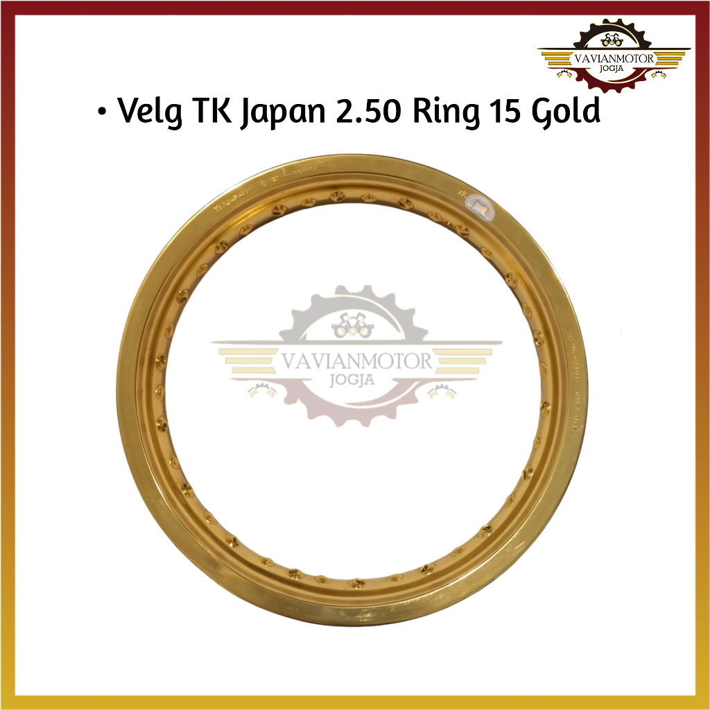 Velg Velk Pelg Custom Ring 15 TK Japan Ring 15 Lebar 250 Warna Gold New Moge Benelli
