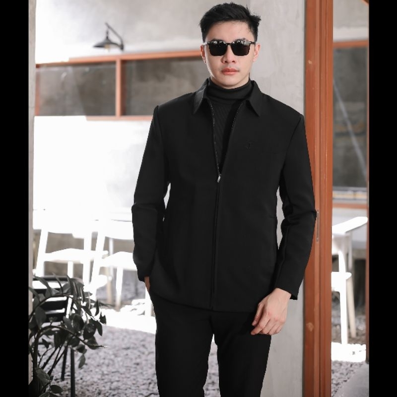 DVANDRA.ID Jasket Hitam Pria Jas Jacket slimfit Jas Santri Semi Jas