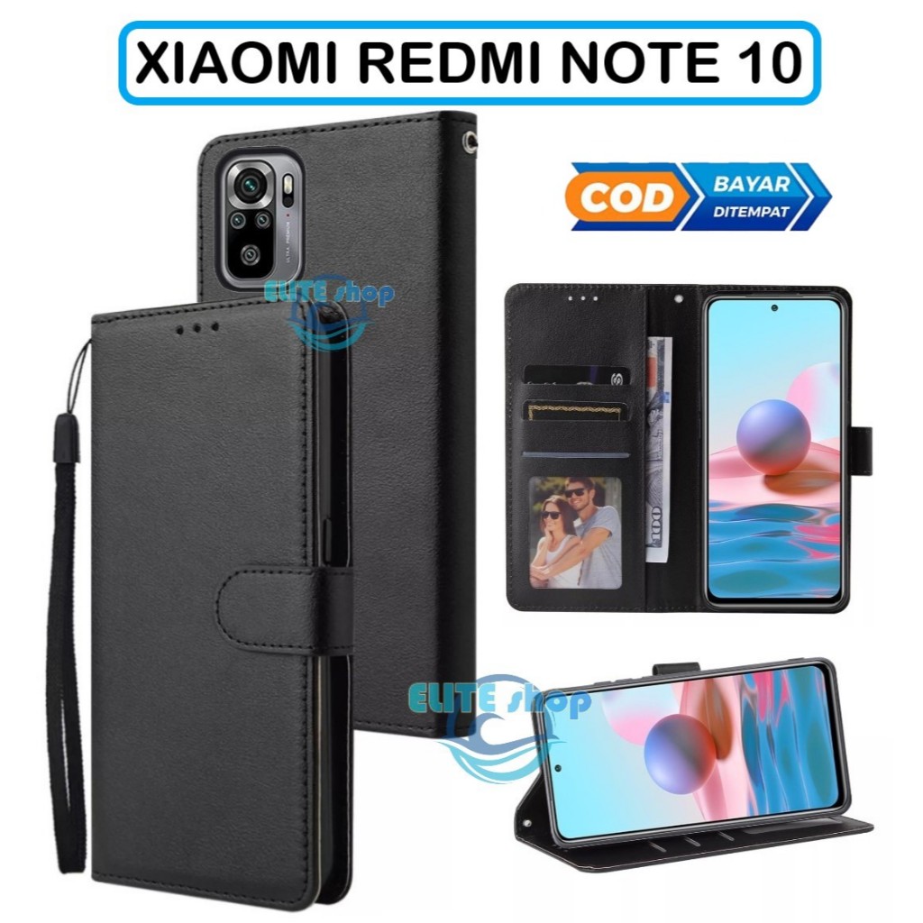 XIAOMI REDMI NOTE 10  / XIAOMI REDMI NOTE 10S FLIP COVER KULIT FLIP WALLET LEATHER-SARUNG BUKU DOMPE