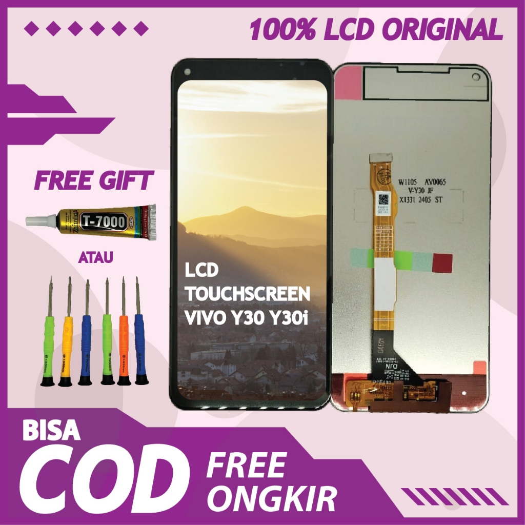【ORIGINAL 100%】LCD TOUCHSCREEN VIVO Y30/ Y30i FULLSET TOUCHSCREEN / ORIGINAL100%
