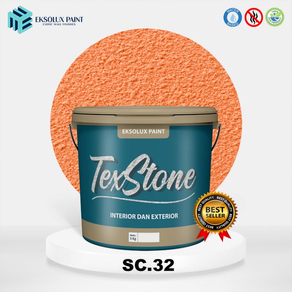 Cat Tembok Texture Motif Pasir Kamprot INDOR OUTDOR Ukuran 5 Kg  TEXSTONE - Cat Texture Kamprot