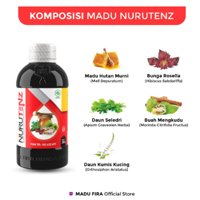 Madu Herbal Darah Tinggi Rosella Kumis Kucing MADU NURUTENZ