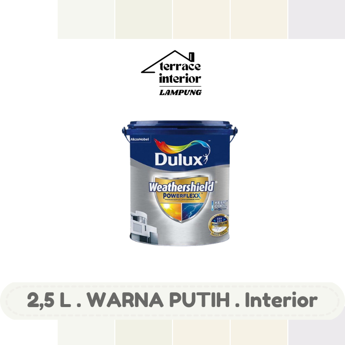 Cat Tembok Dulux Weathershield Powerflex 2.5L Putih Gloss