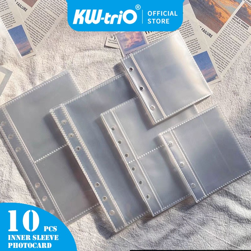 

(10 lembar) ONE SIDE Sleeve Photocard Binder A5 Notebook Diary 6 Ring Clear Bening