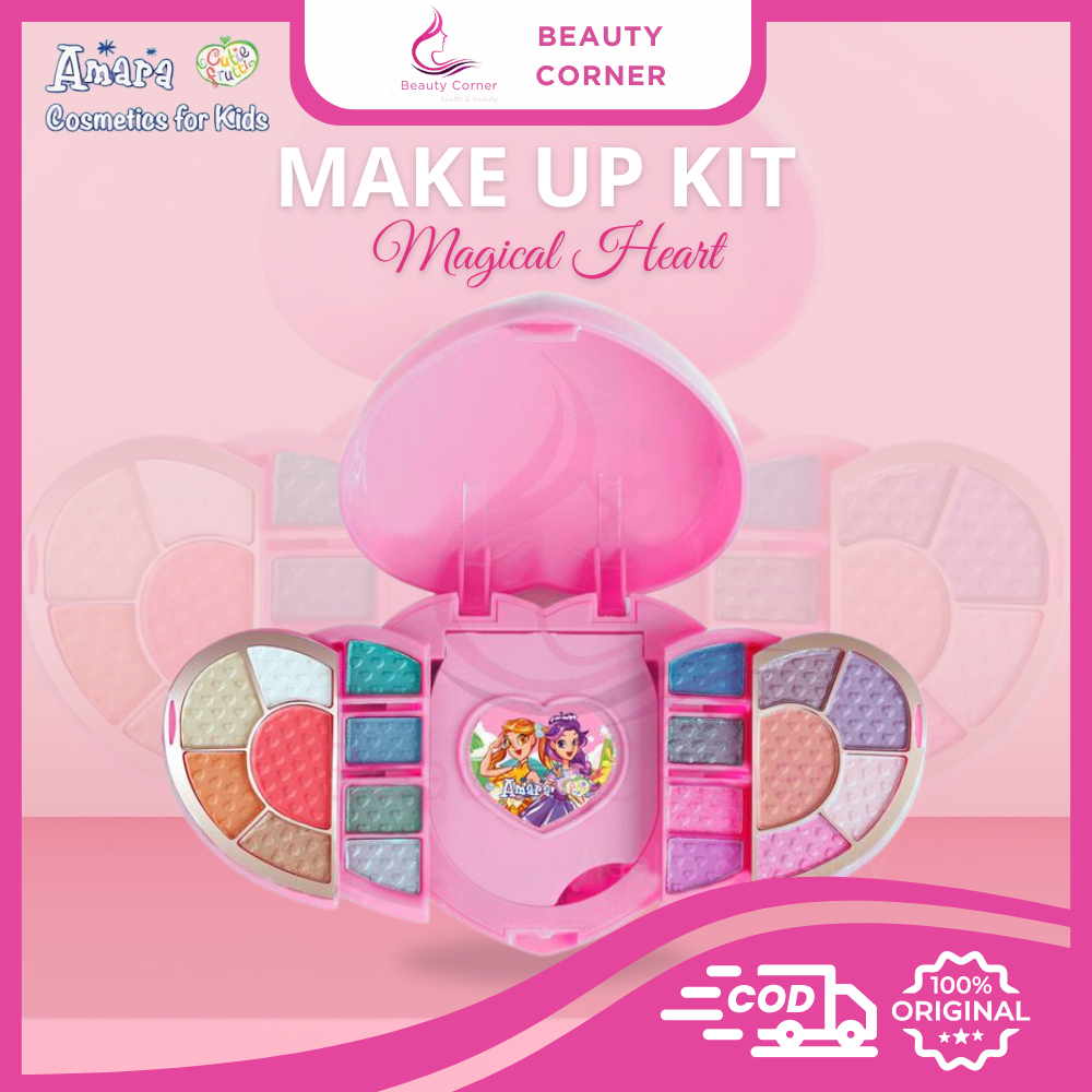 Amara Make up Kit Magical Heart / Pallete Make Up Untuk Anak