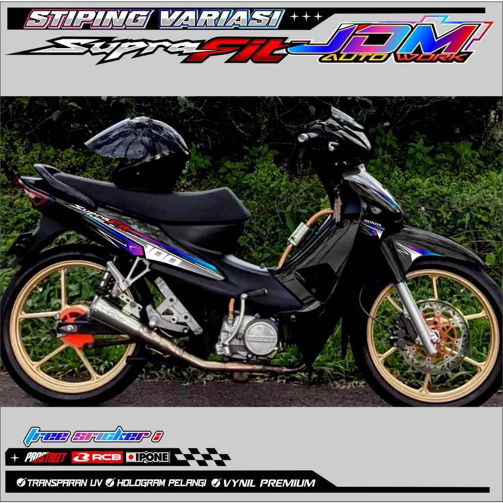 STRIPING VARIASI HONDA SUPRA FIT NEW / STIKER LIST VARIASI MOTOR SUPRA FIT NEW