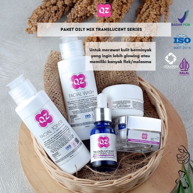 QZ OILY TO ACNE PRONES SKIN MIX TRANSLUCENT SERIES | Skincare Kulit Berminyak Flek Melasma BPOM HALA