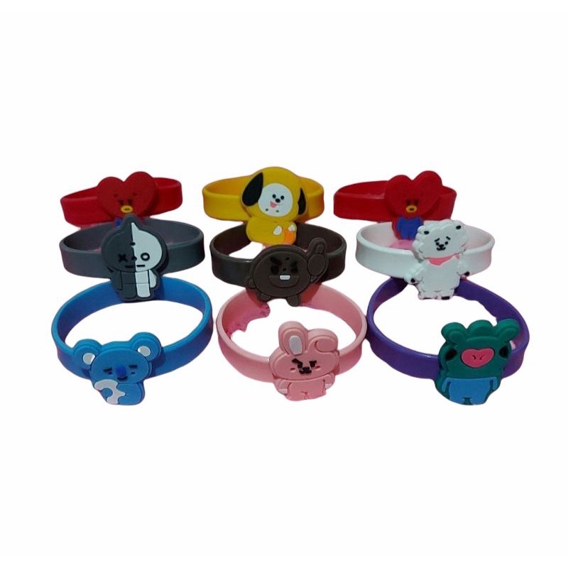 Gelang Silicon Anak Bts/Gelang Karet Bt21/Gelang Anak Karakter Bts