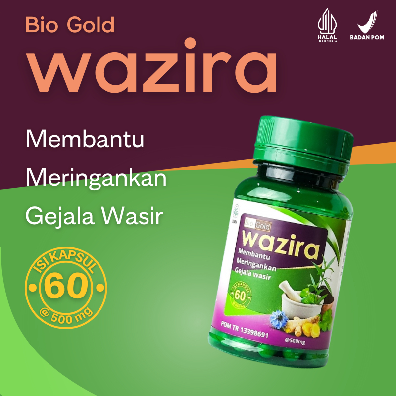 WAZIRA Bio Gold Herbal Kapsul Obat Wasir Ambeien Asli BPOM