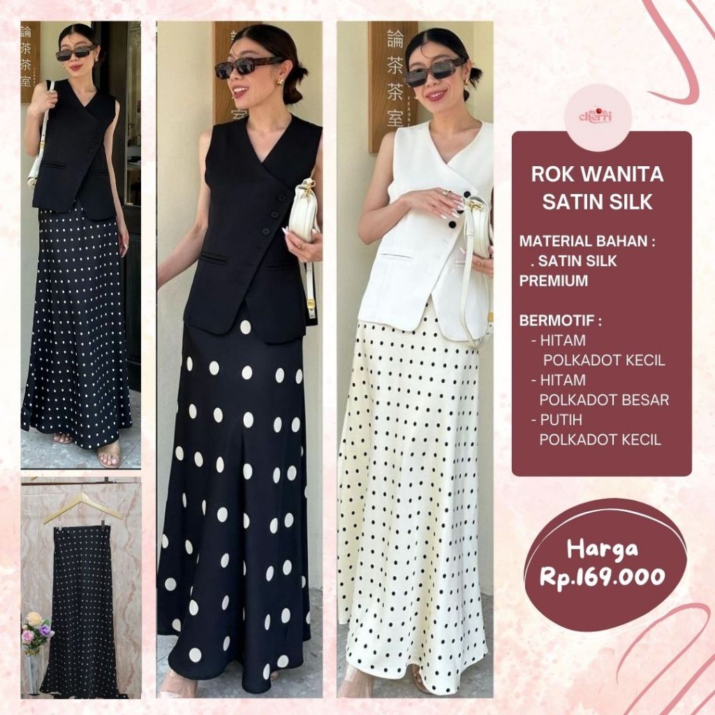 Rok Wanita Satin Silk / Rok Wanita Bahan Satin Silk