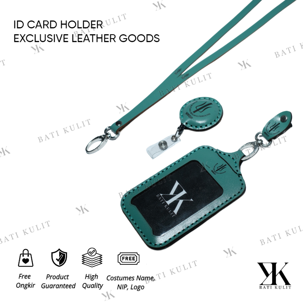 

Id Card Holder Name Tag Kulit Asli Corrected Grain 3 Lapis New Free Custom Logo Perusahaan Nama Nip