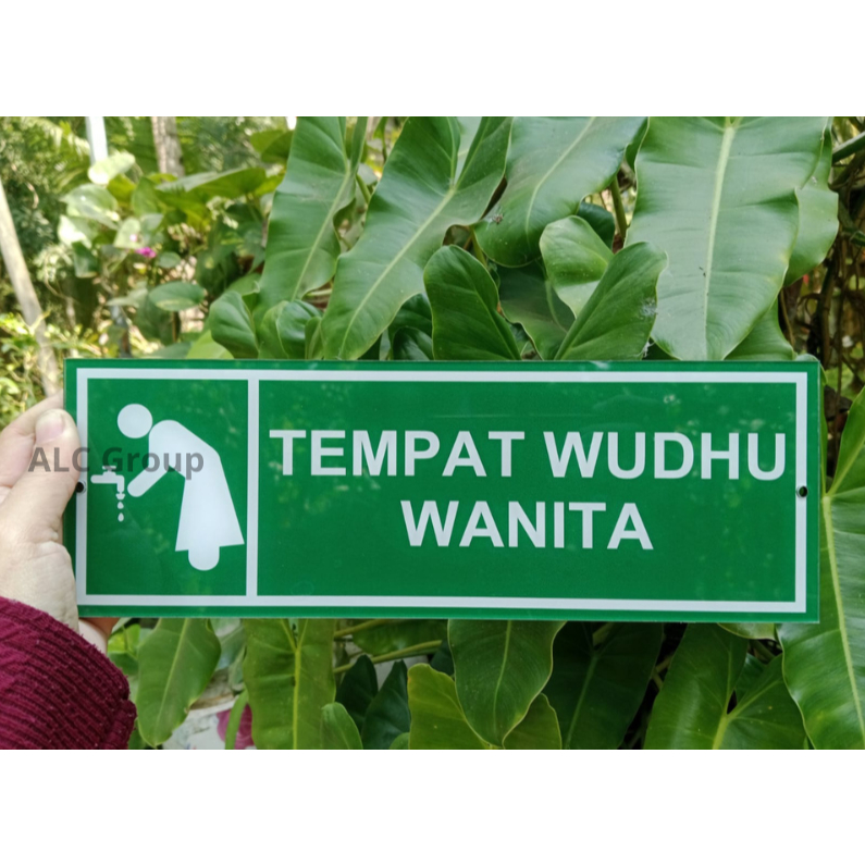 PAPAN PINTU TOILET, TULISAN TEMPAT WUDHU, TULISAN TOILET AKRILIK