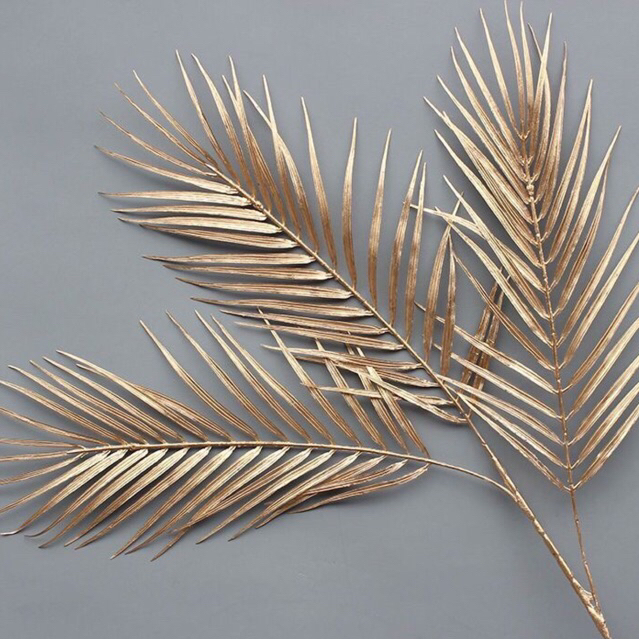 Daun gold artificial - daun palem artificial - dekorasi Imlek - dekorasi Natal - daun natal