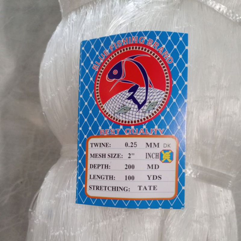 JARING IKAN 2 INCHI 0.25 200MD/100YDS TATE MATA MALANG PUKAT IKAN JARING IKAN SENAR JARING IKAN LAYU