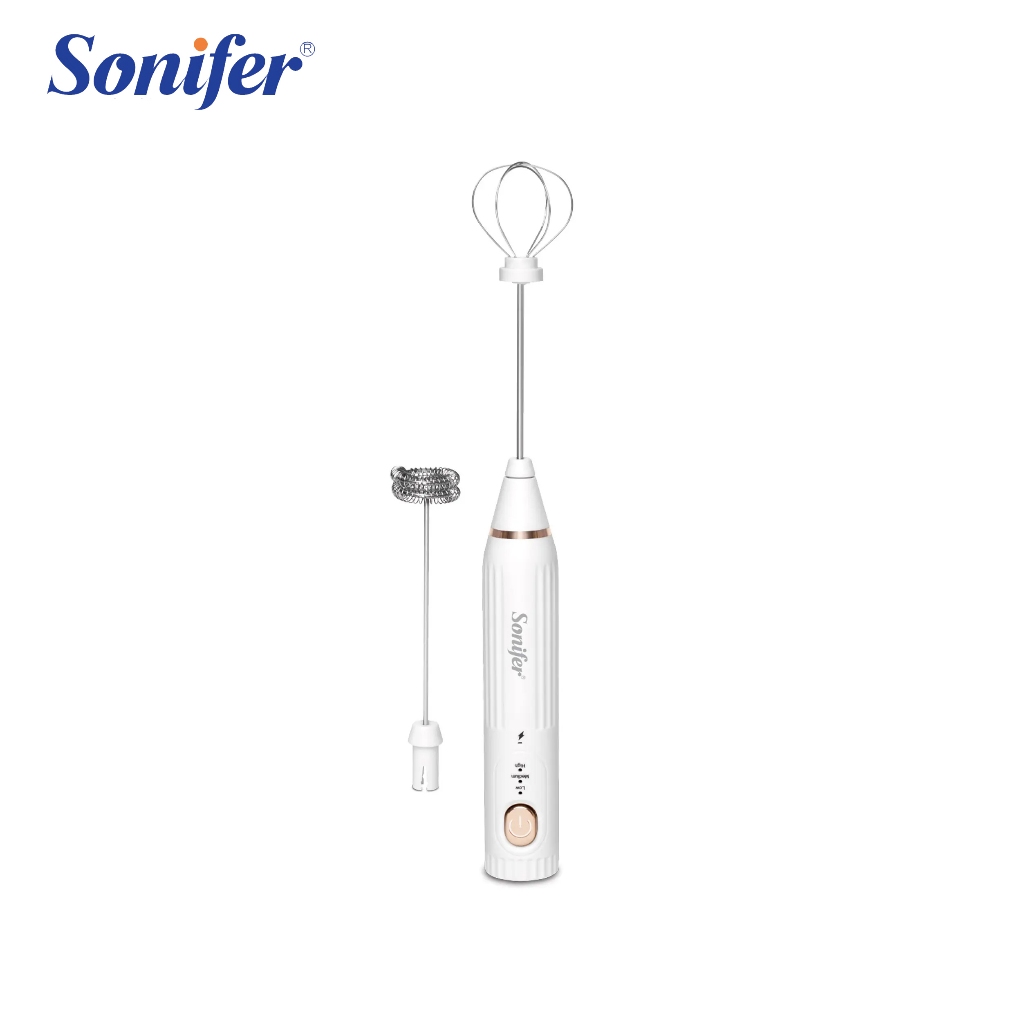 Sonifer Milk Frother Spiral / Spring Portable Mixer 2 Mata Pengaduk Susu Kopi Foamer Baterai Cas SF-