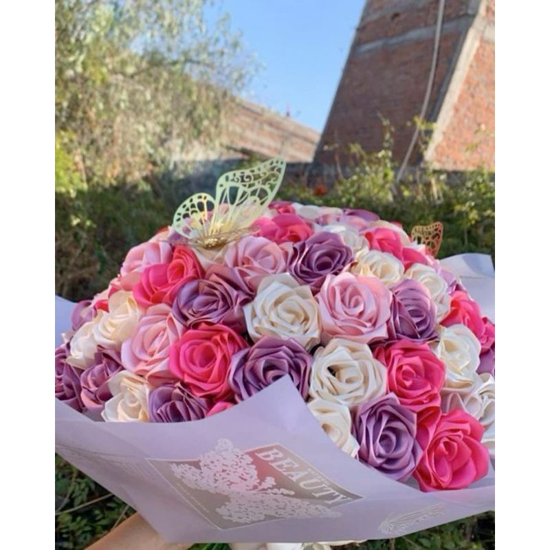 Jumbo Buket Bunga Mawar Satin