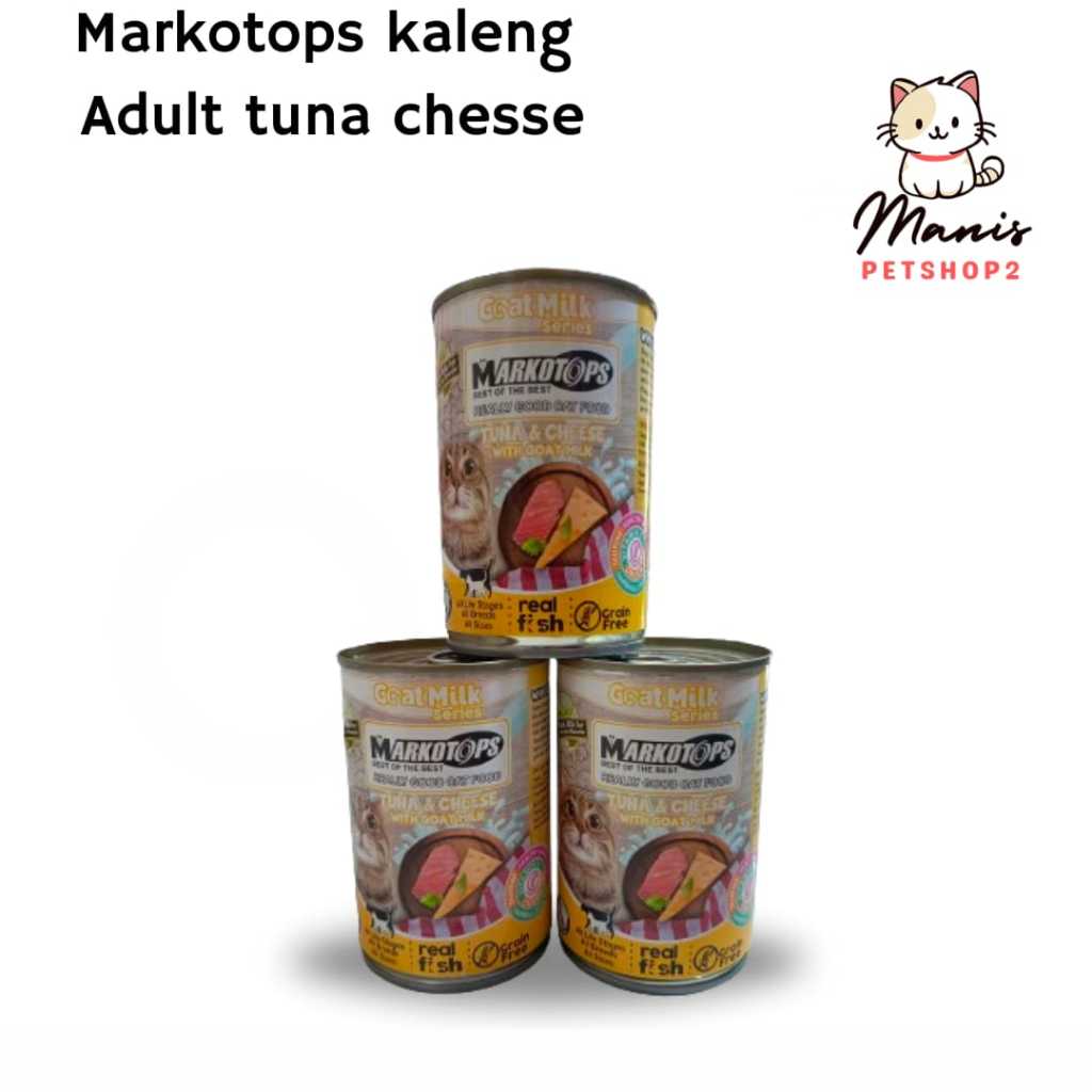 1dus 24pcs Markotops kaleng Adult TUNA CHESSE Makanan Basah Kaleng Markotops Kemasan 400gram