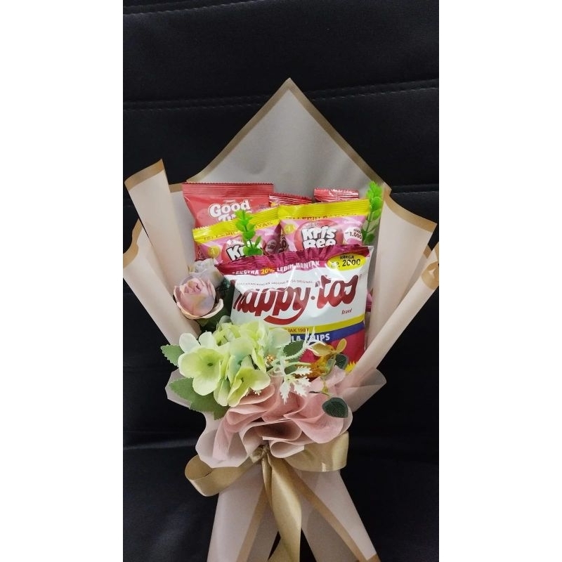 

buket Snack dan bunga