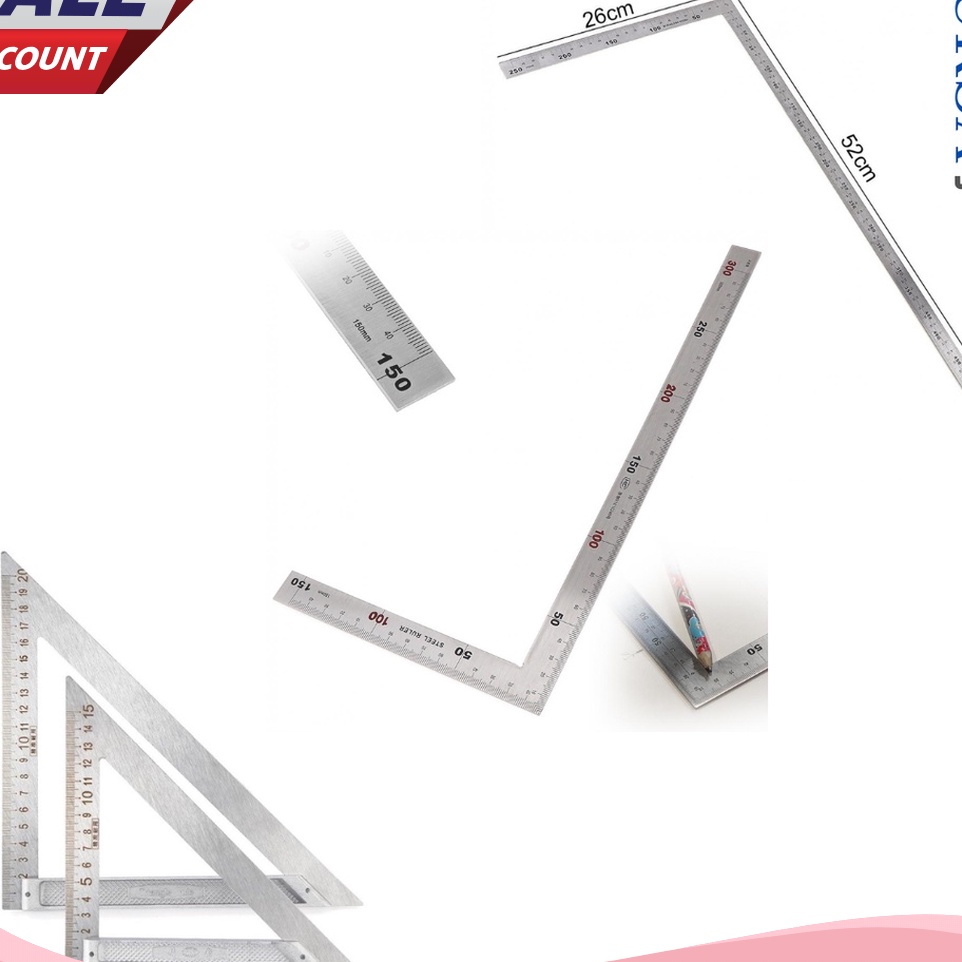

SERENTAK PENGGARIS SIKU L SEGITIGA 9 DERAJAT MULTIFUNGSI ALAT UKUR SUDUT KEMIRINGAN PRESISI STAINLESS