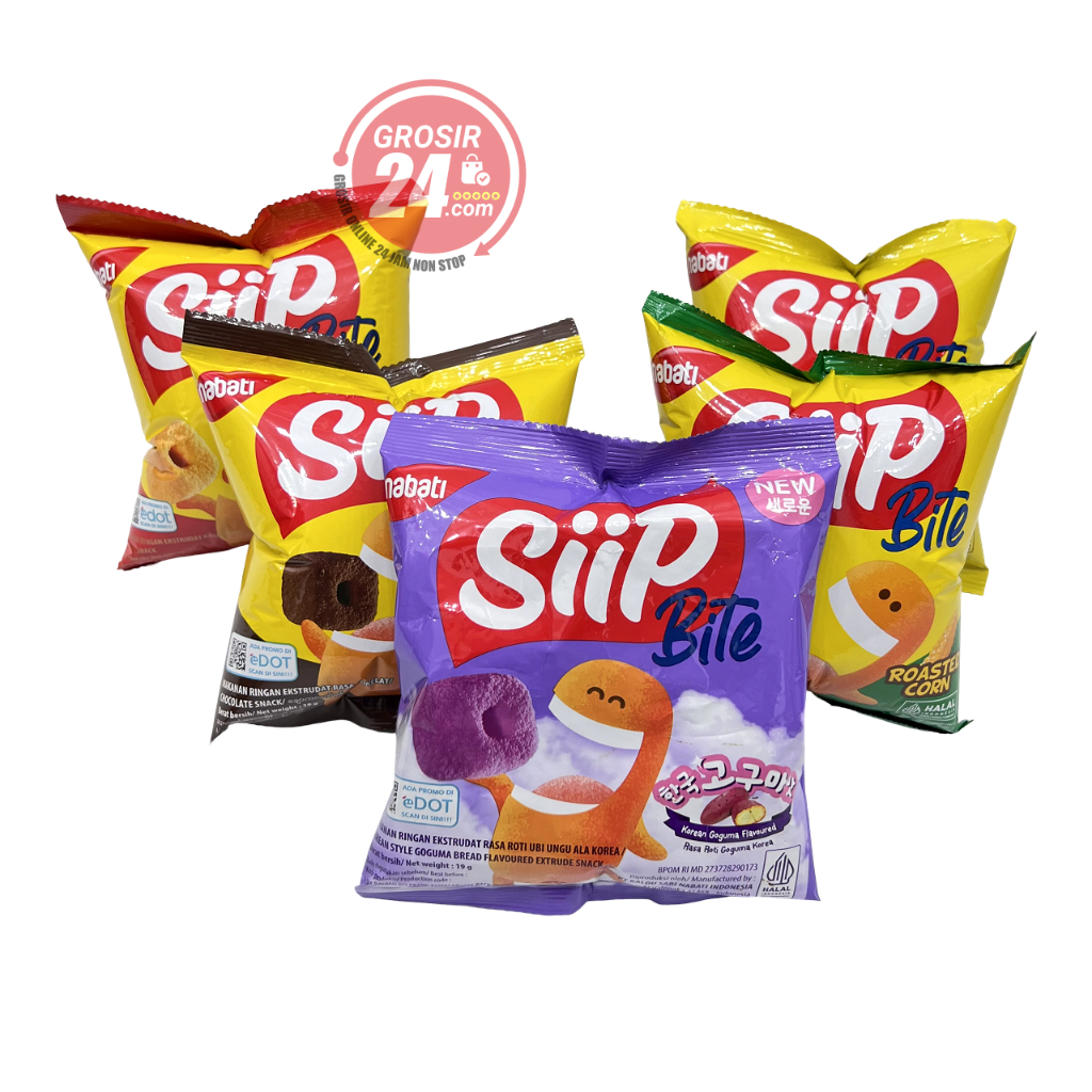 GROSIR24 - Nabati Siip Bite Netto 16 gr, 19 gr, 21 gr, Sip Bites Rasa Chicken/ Ayam, Korean Goguma/ 