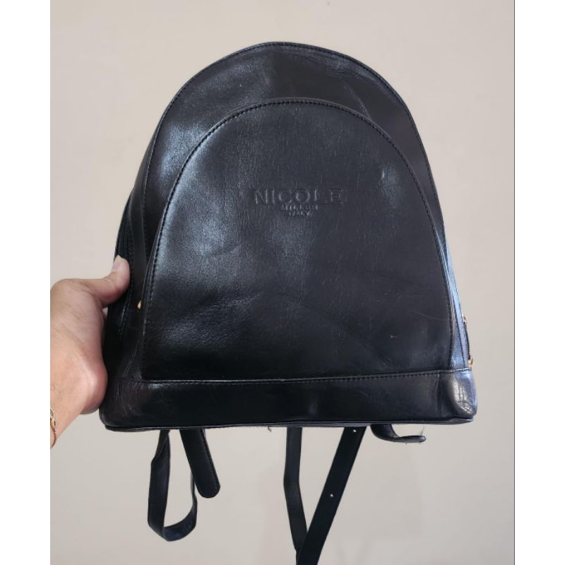 Nicole Miller leather backpack