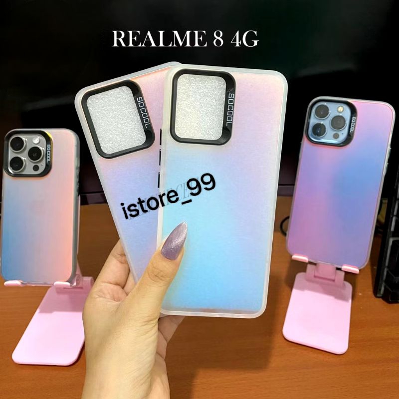 SLICON/CASE IMD SILVER AURORA REALME 8 4G/REALME 8i CASE IMD HOLOGRAM SILVER AURORA