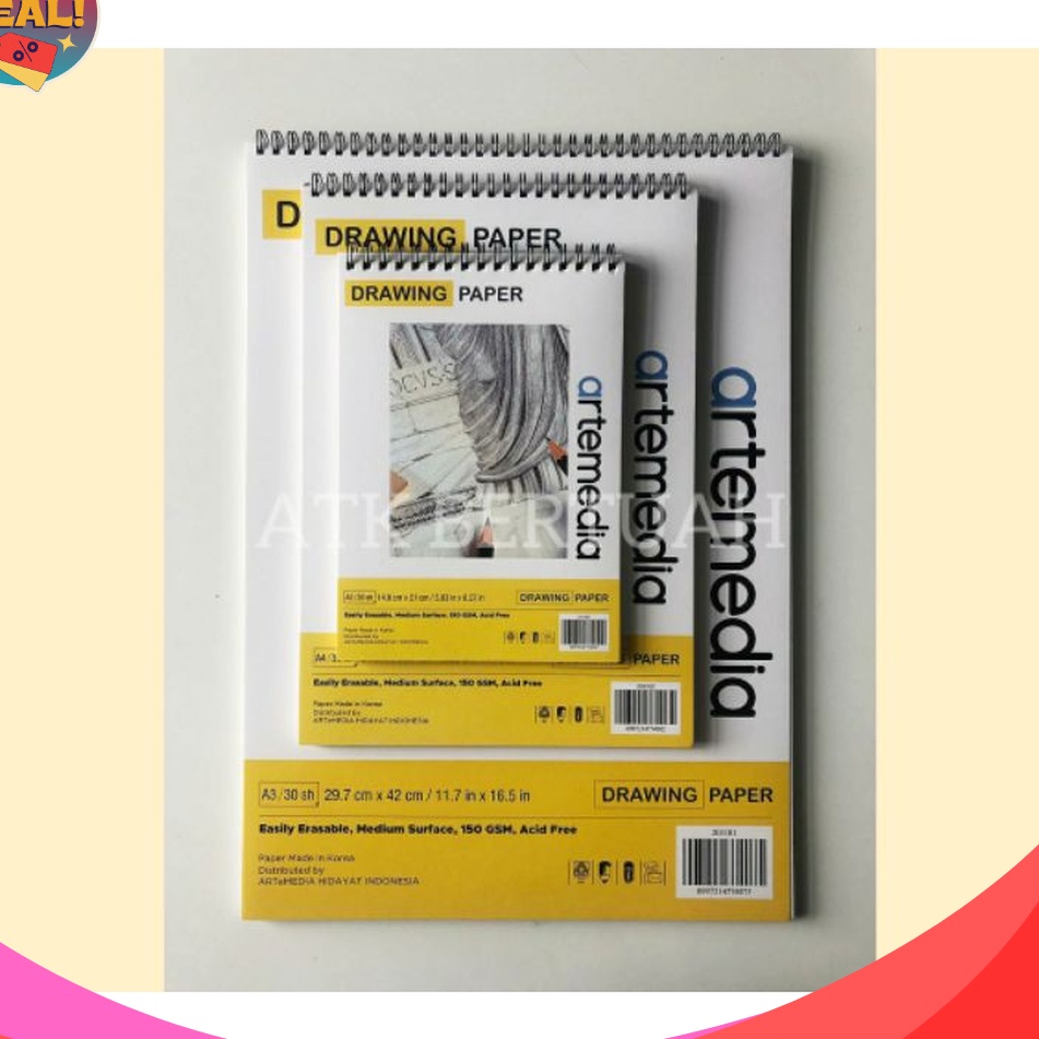 

HOT PROMO ARTEMEDIA WIRE RING DRAWING SKETCH BOOK BUKU GAMBAR SKETSA A3 A4 A5