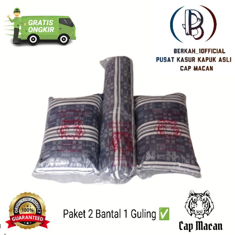 Bantal Kapuk Dan Guling Kapuk Asli Cap Macan Paket 3