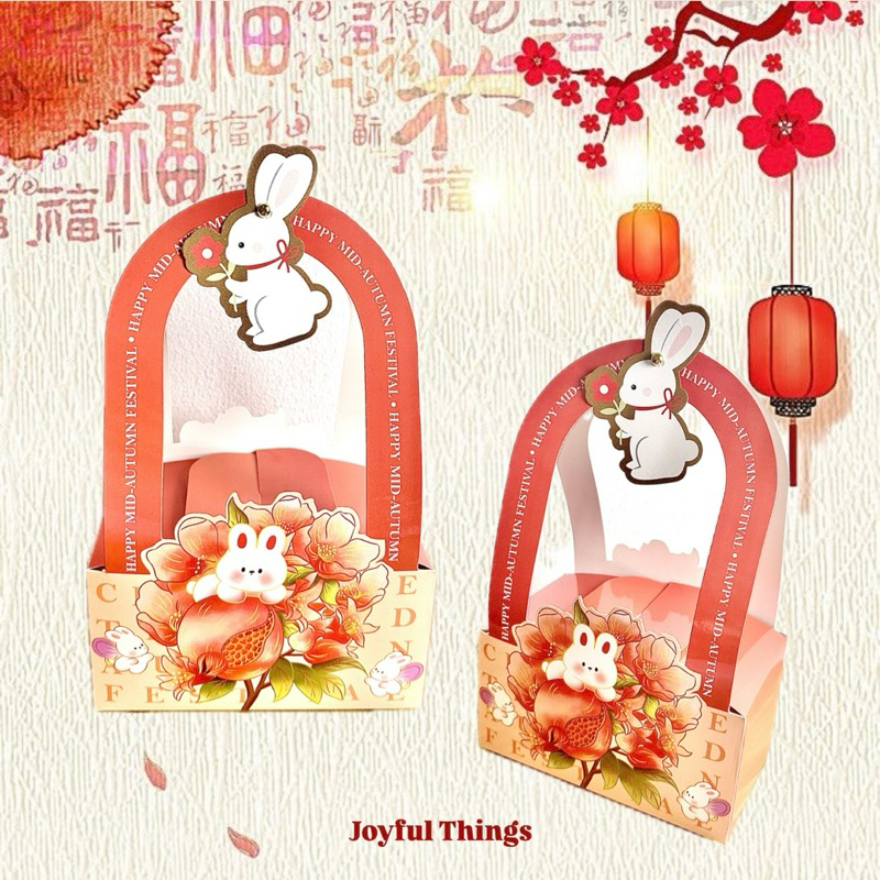 

Joyful Box Mooncake Isi 2pcs / Mika Box Mooncake Case Mid Autumn Festival / Box Jinjing Kue Bulan Kelinci